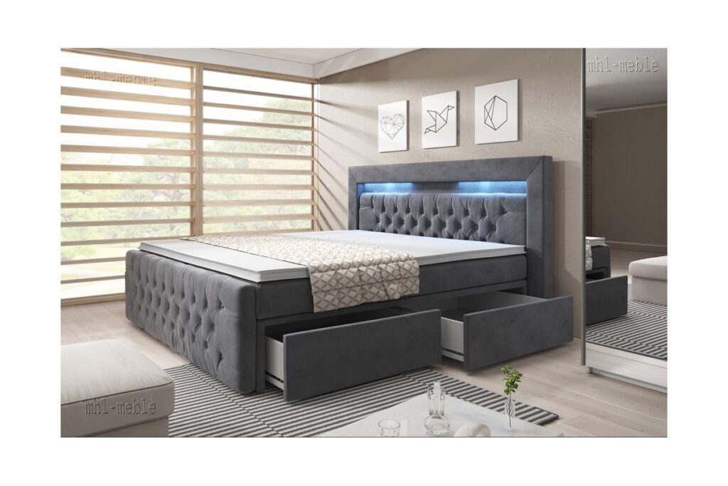 Boxspringbett ARONA mit Schubladen und Fußteil