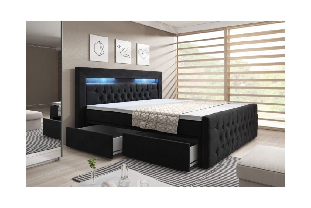 Boxspringbett ARONA mit Schubladen und Fußteil