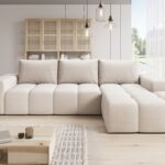 Beiger Ecksofa in L-Form CENTO