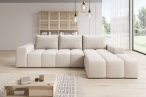 Beiger Ecksofa in L-Form CENTO