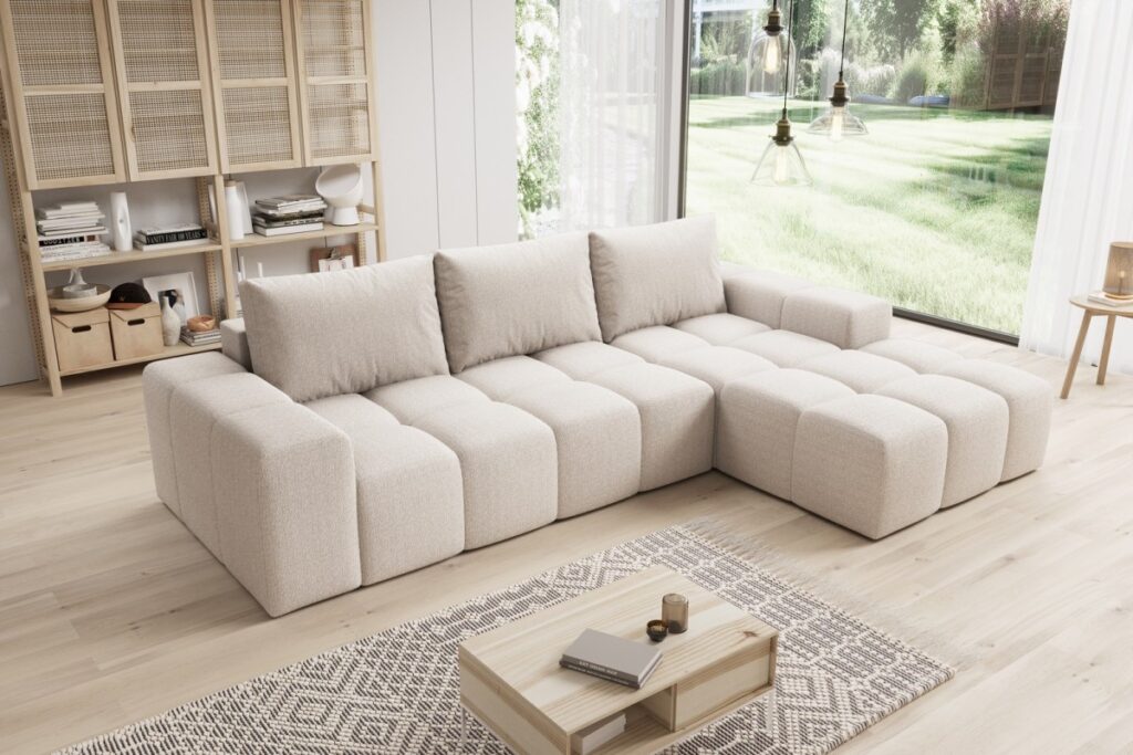 Beiger Ecksofa in L-Form CENTO