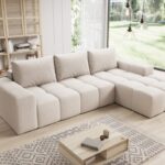 Beiger Ecksofa in L-Form CENTO