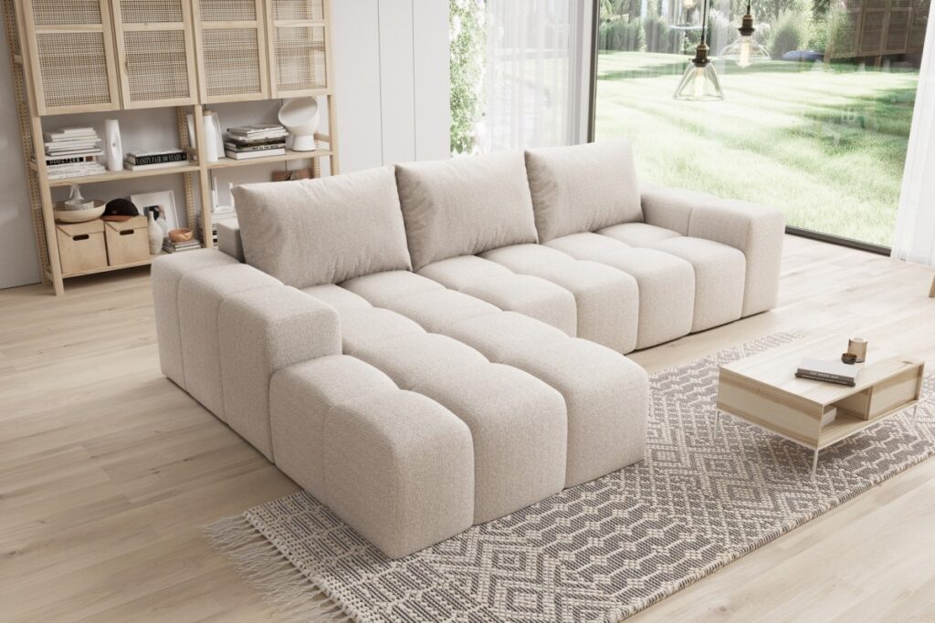 Beiger Ecksofa in L-Form CENTO