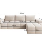 Beiger Ecksofa in L-Form CENTO