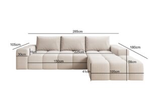 Beiger Ecksofa in L-Form CENTO