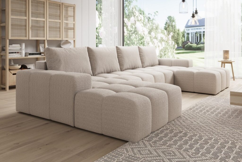 Beiges Ecksofa in U-Form CENTO