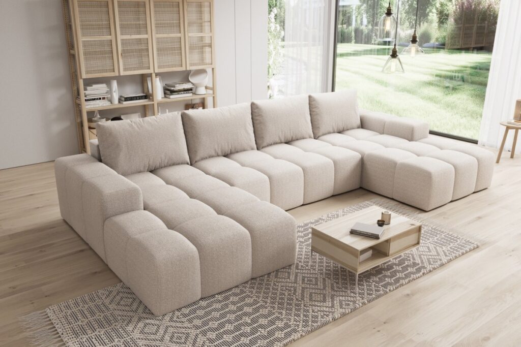 Beiges Ecksofa in U-Form CENTO