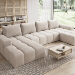 Beiges Ecksofa in U-Form CENTO