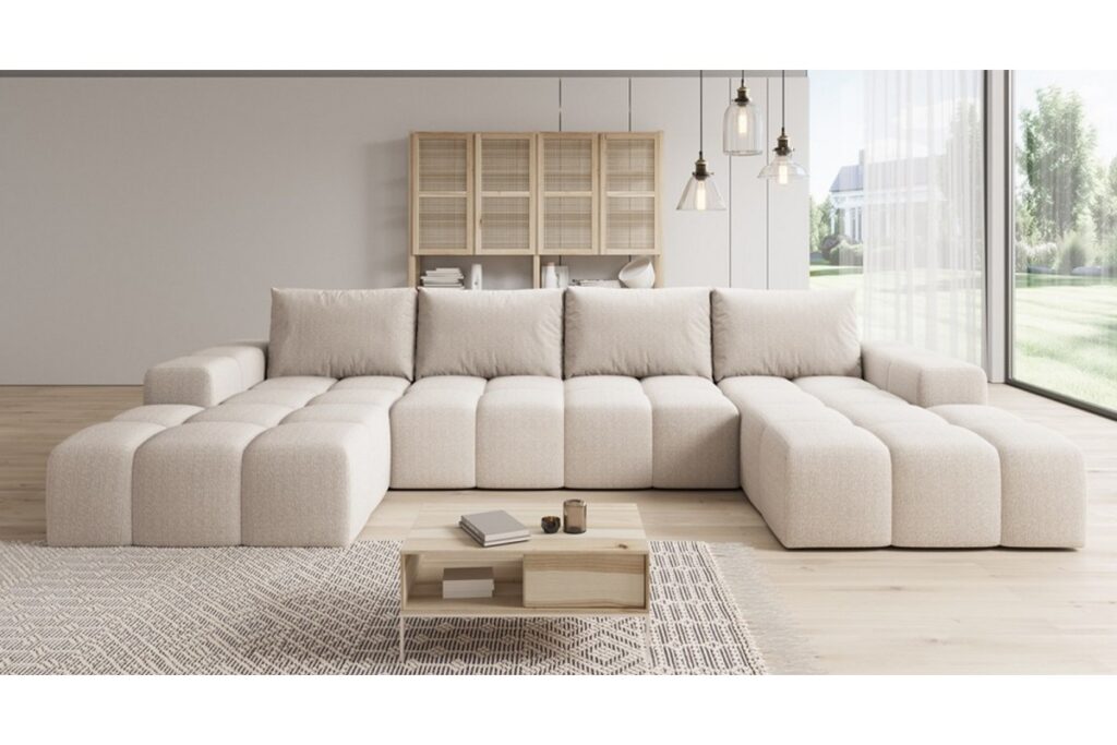 Beiges Ecksofa in U-Form CENTO