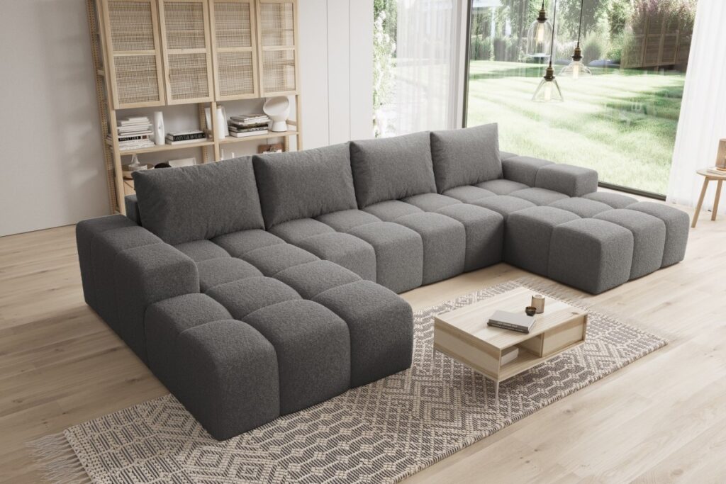 Graues Ecksofa in U-Form CENTO