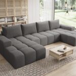 Graues Ecksofa in U-Form CENTO