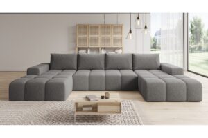 Graues Ecksofa in U-Form CENTO