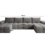Graues Ecksofa in U-Form CENTO