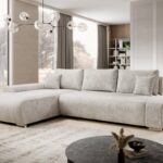 Cord-Ecksofa aus Struktursamt mit Schlaffunktion CREDO