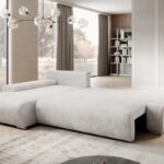 Cord-Ecksofa aus Struktursamt mit Schlaffunktion CREDO