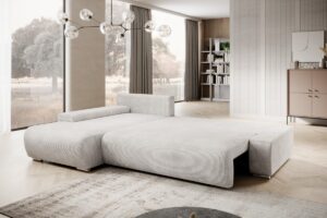 Cord-Ecksofa aus Struktursamt mit Schlaffunktion CREDO